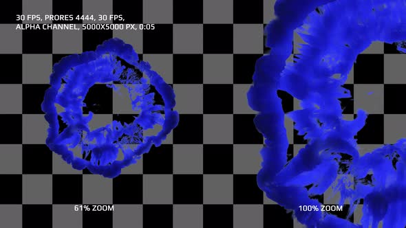 Blue Smoke Shockwave - 5k Alpha Channel alt