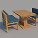 Wooden benches and table - 3DOcean Item for Sale