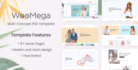 WooMega - Minimalist eCommerce PSD Template