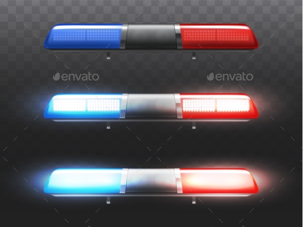 Vector Realistic Flashers for Police Car