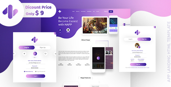 Napp - App Landing HTML Template