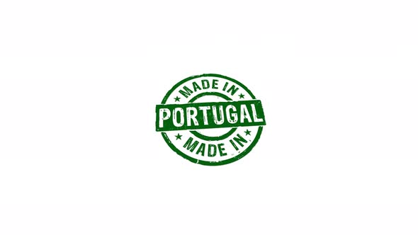 Made in Portugal stamp and stamping isolated animation
