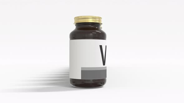 VITAMIN B3 Text on the Labels of Medical Bottles alt