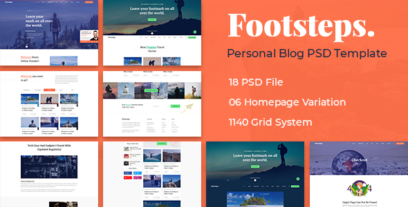 Footstep Personal Blog PSD Template