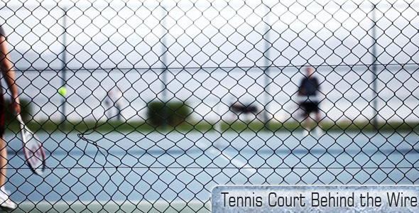 Tennis Court Behind The Wires