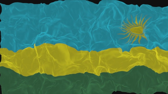 flag Rwanda turns into smoke. State weakening concept a crisis, alpha channel