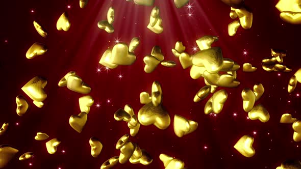 Gold Heart  Particles 01 Hd 