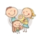 Happy Family with Two Children - GraphicRiver Item for Sale