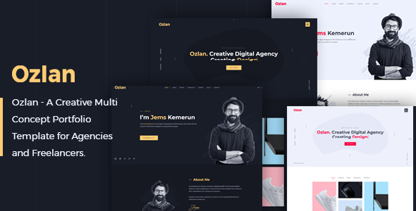 Ozlan - A Creative Multi-Concept Portfolio Template for Agencies and Freelancers