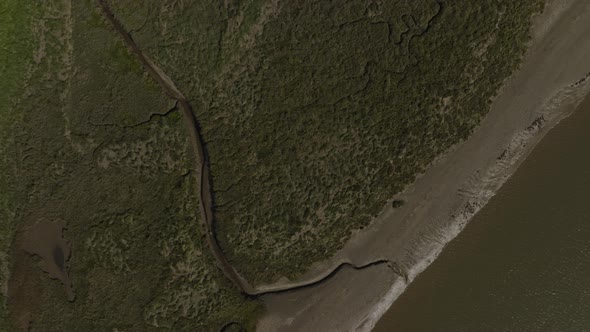 Tidal Saltmarsh, River Nene The Wash Norfolk Aerial Birds-Eye-View UK