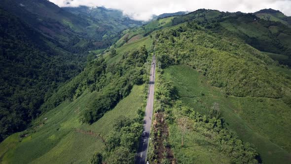 Countryside Road Passing Through The Mountain Landscape 05