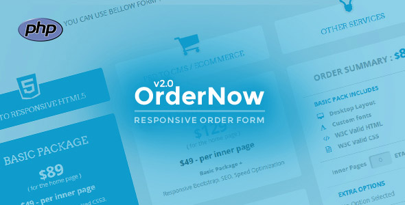 OrderNow - responsywny formularz zamówienia PHP