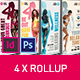 Colorful Fitness Rollup Stand Banner Display 4x Indesign and Photoshop Template - GraphicRiver Item for Sale