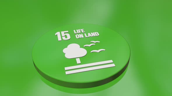 15 Life On Land The 17 Global Goals Circle Badges Icons Background Concept