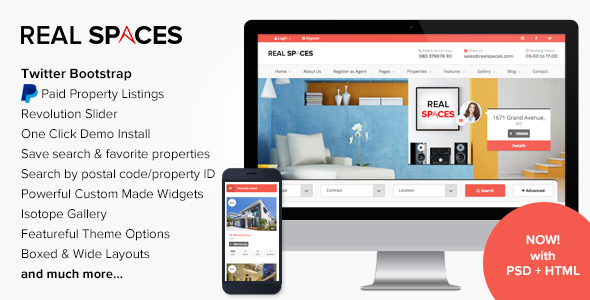 Real Spaces – WordPress Properties Directory Theme