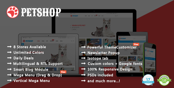 Pet Shop - Animal Care Responsive Motyw PrestaShop 1.7 i 1.6