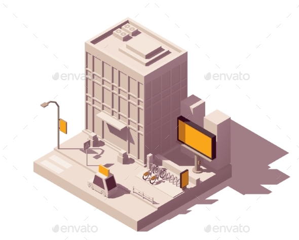 Vector Isometric Outdoor Advertising Types