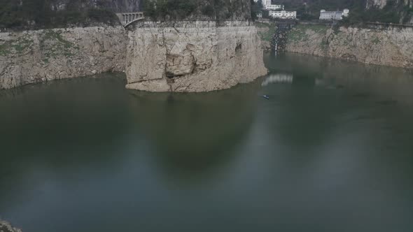 Aerial view of Jilong Castle, Guizhou province, China.