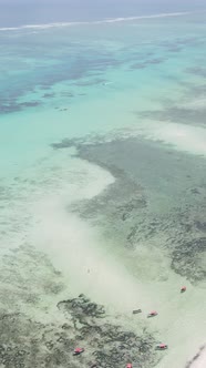 Tanzania  Vertical Video of the Ocean Near the Coast of Zanzibar Slow Motion