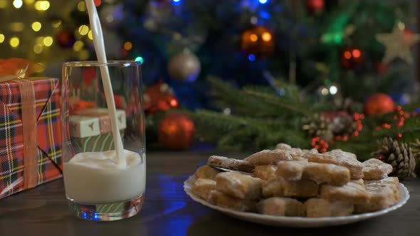 Woman Pours Milk Into a Glass