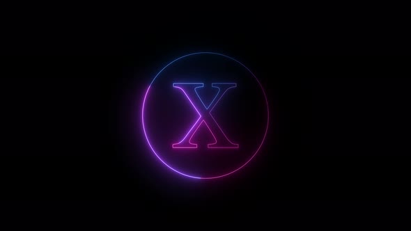 Blue pink Neon X Text Intro Animation