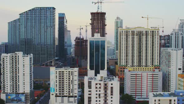 Aerial view of skyscrapers in Miami