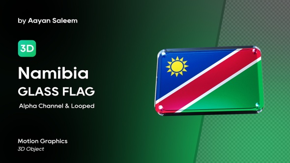 Namibia Flag 3D Glass Badge