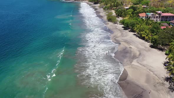 Aerial view of tropical beach in Costa Rica