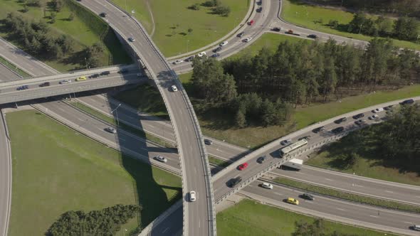 City Traffic during Rush Hour on the Highway Conjunction