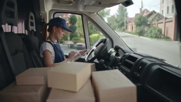 Delivery Worker Using Gadget