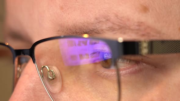 Reflection of the Computer Screen in Glasses