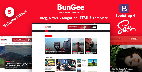 BunGee – Blog, News & Magazine HTML5 Template