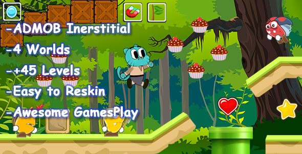 Gumball Adventure Android Studio Game Template + Admob