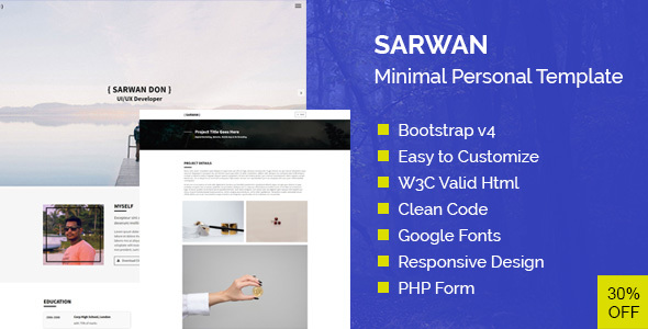 SARWAN - Minimal and Personal HTML Template