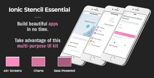 Ionic Stencil Essential 5 - UI Kit for Ionic 5, Ionic 4 and Ionic 3 Mobile apps