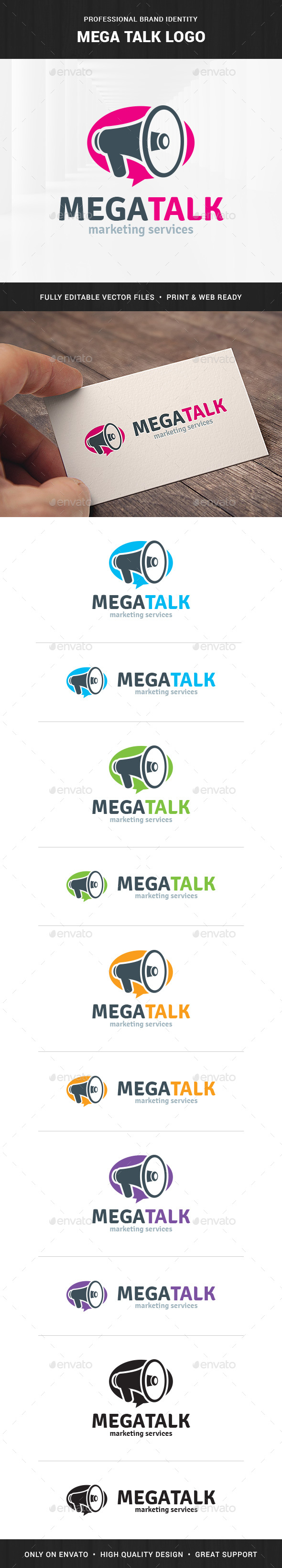 Mega Talk - Megaphone Logo Template