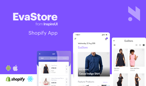EvaStore - the complete mobile app for Shopify store by React Native and GraphQL