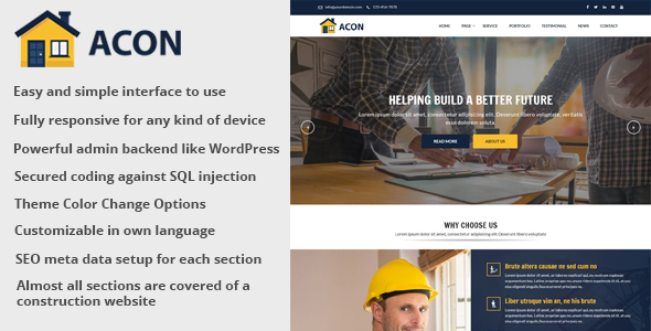 Acon - Architecture and Construction Website CMS