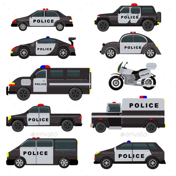 Police Car Vector Emergency Policy Vehicle Truck