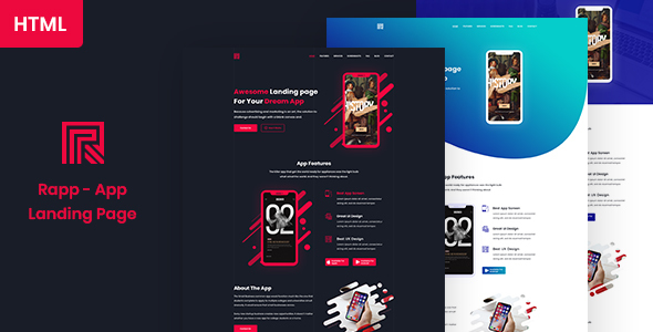 Rapp - App Landing page HTML5 Template