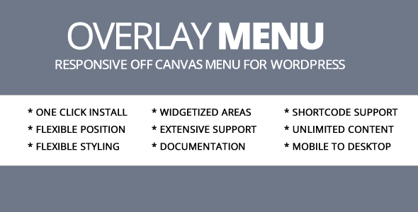 Menu nakładki Wtyczka WordPress