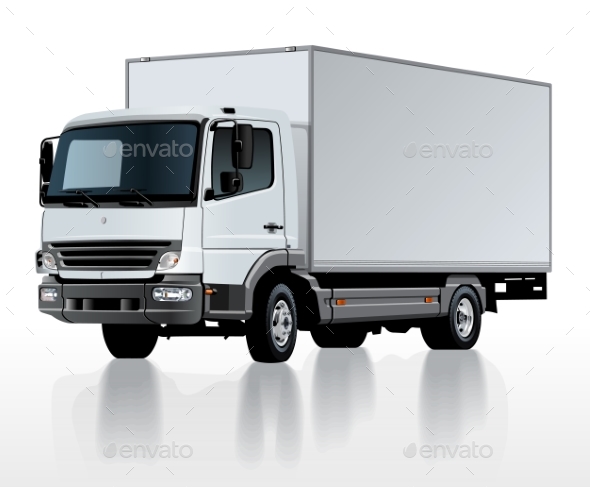 Vector Delivery Cargo Truck Template Isolated