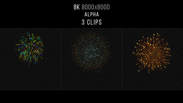 Fireworks Sky Rocket 3 Clips - 8K alt