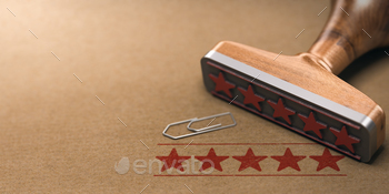 d. Customer review concept. 3d illustration