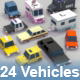 24 Low Poly Vehicles - 3DOcean Item for Sale