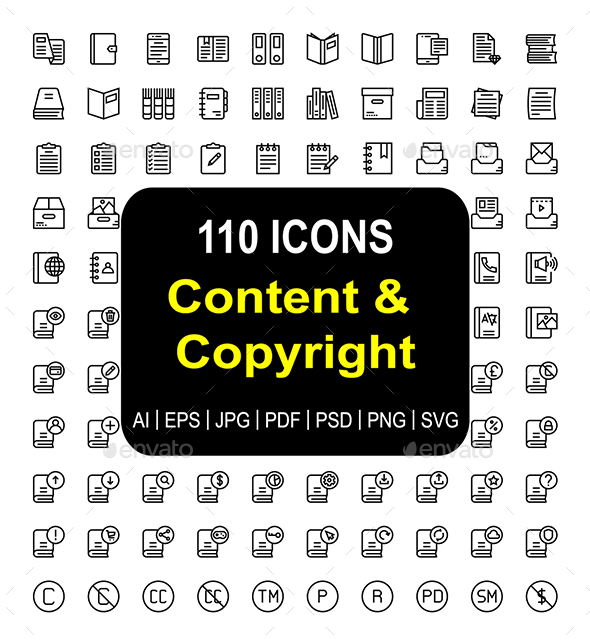 Content Copyright Line Icons