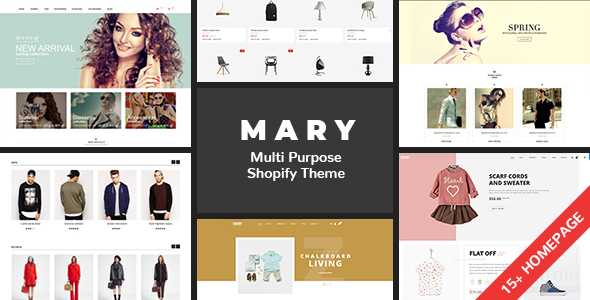 Shopify - Mary Clean, Minimal , Drag & Drop