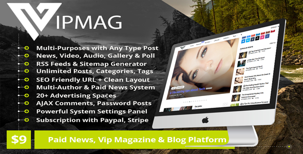 VipMag – Powerful News Script, VIP Blog Software & Magazine Platform with Subscription