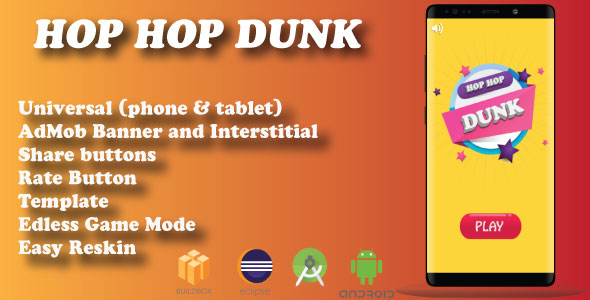 Hop Hop Dunk ( Android Project + Admob + Bbdoc are included)