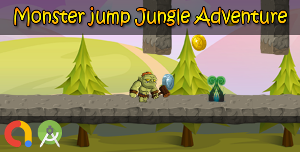Monster jump Jungle Adventure (Android Studio + Admob + GDPR Support + API 27 + Eclipse)